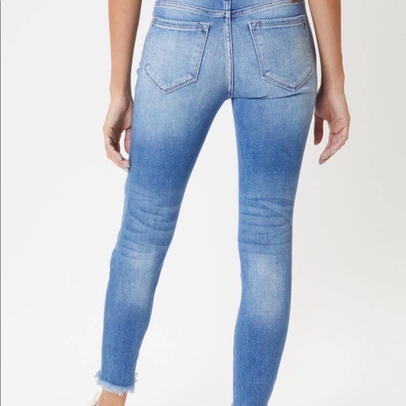 Kancan Distressed High Rise Skinny Ankle Jean ~ NWT - Picture 2 of 3